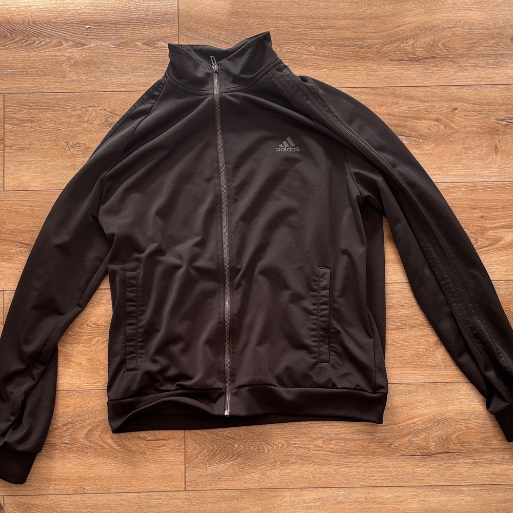 Adidas Men's Black Windbreaker Jacket